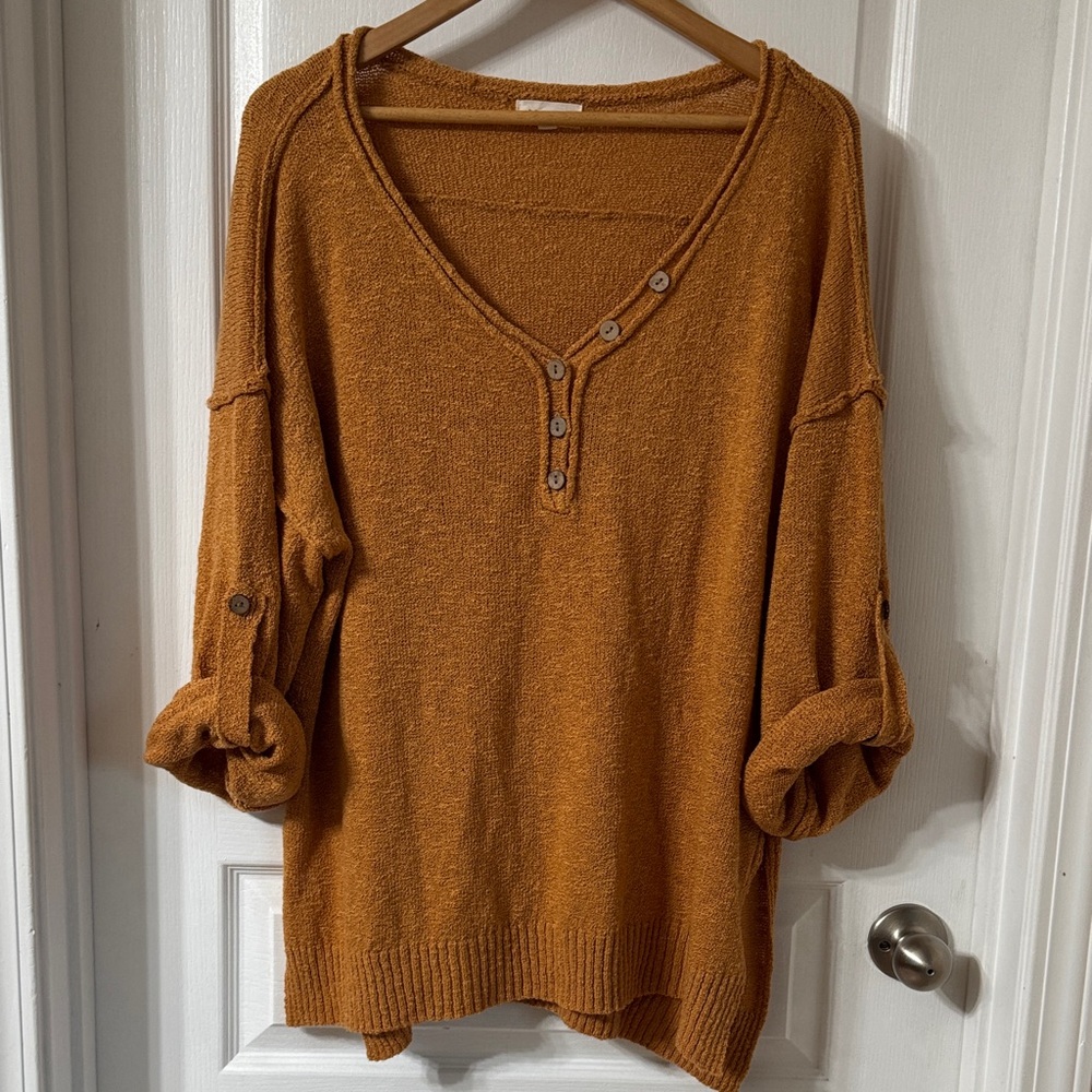 Promesa V-Neck Sweater - pumpkin spice SZ XL